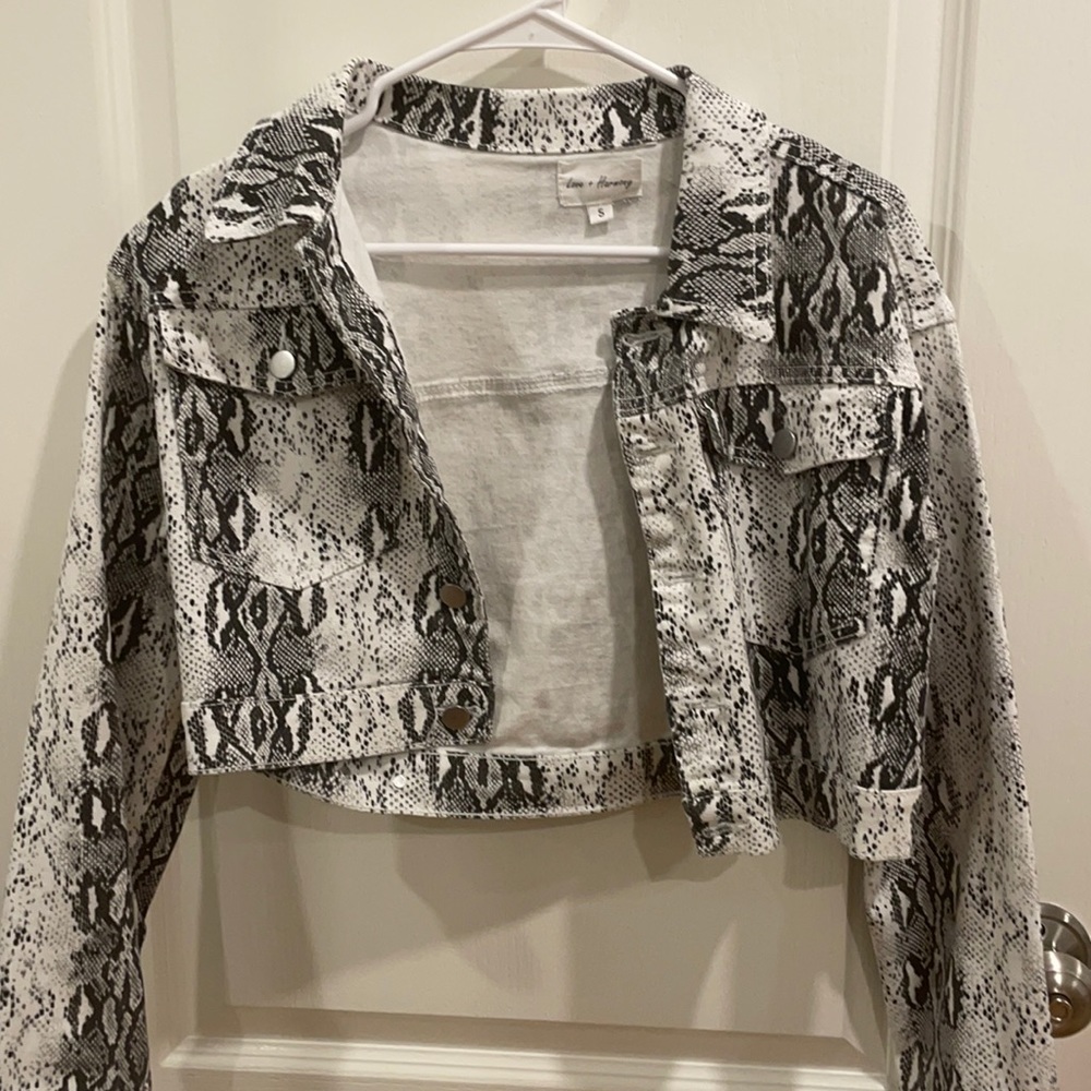 Snakeskin cropped jacket